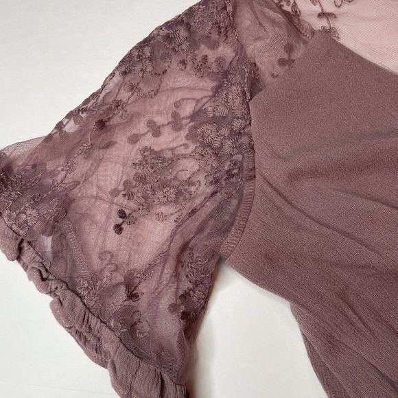 Easel Los Angeles Gracie Dress Size S Small Woman’s Plum Rose Floral Boho - Picture 7 of 11